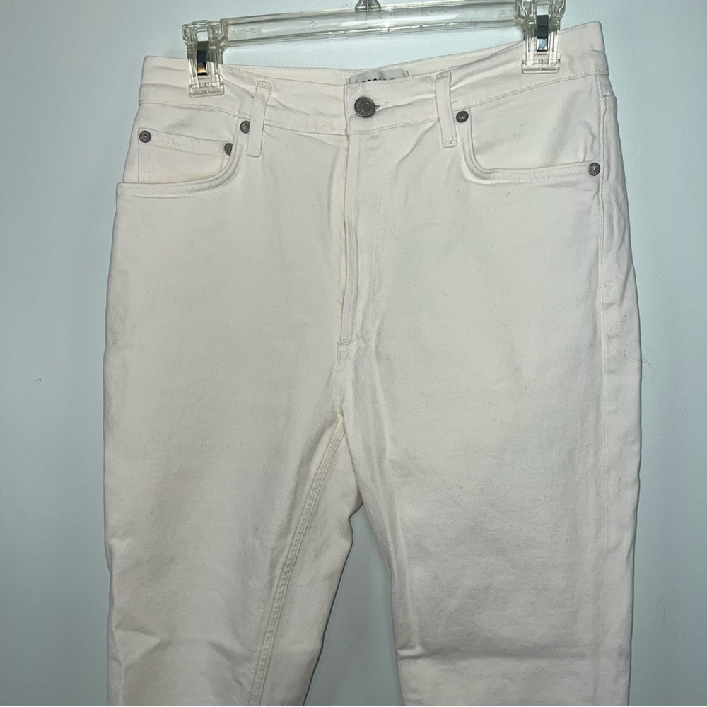 Agolde Nico High Rise Slim Leg Jeans White Women's Size 27 - Picture 4 of 12
